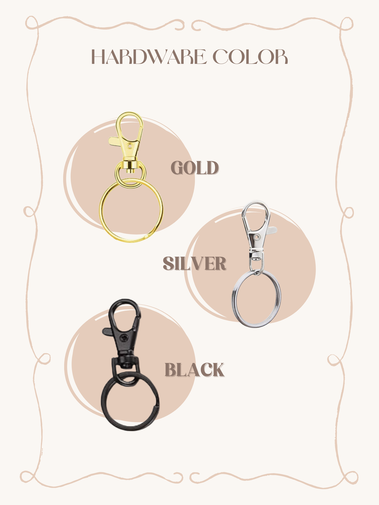 hardware colors available for the keychains