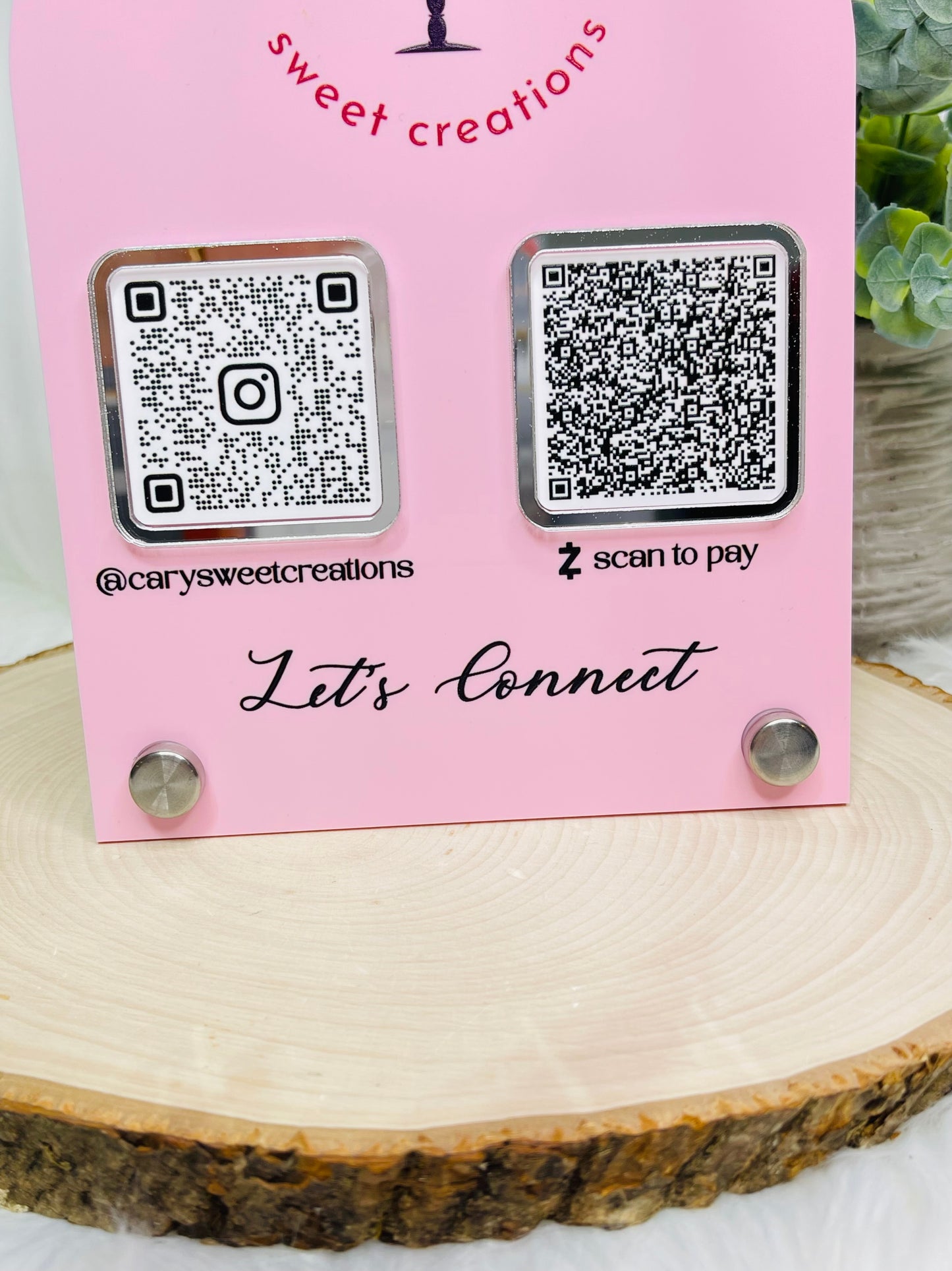 Arched Finish Custom Smart Social Media Sign - QR Code Technology