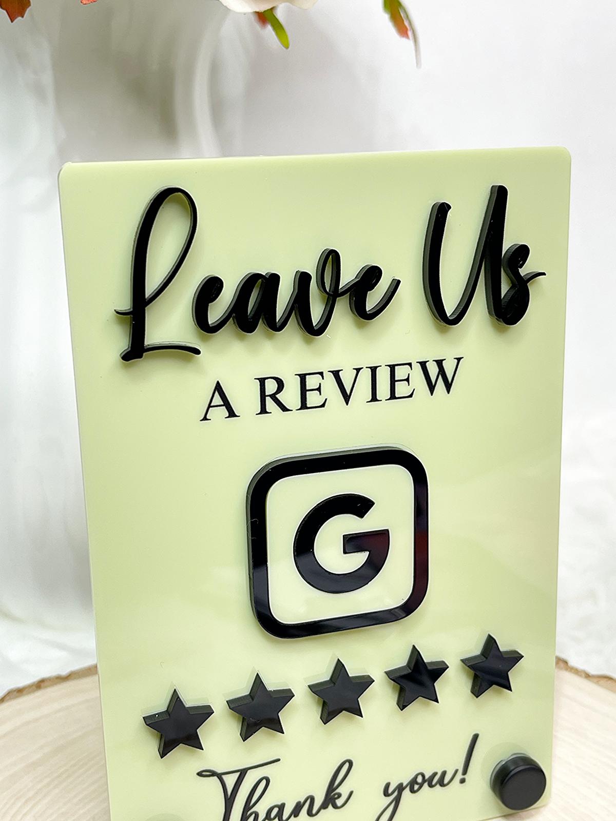 Google Review Sign 4x6 - QR Code or NFC
