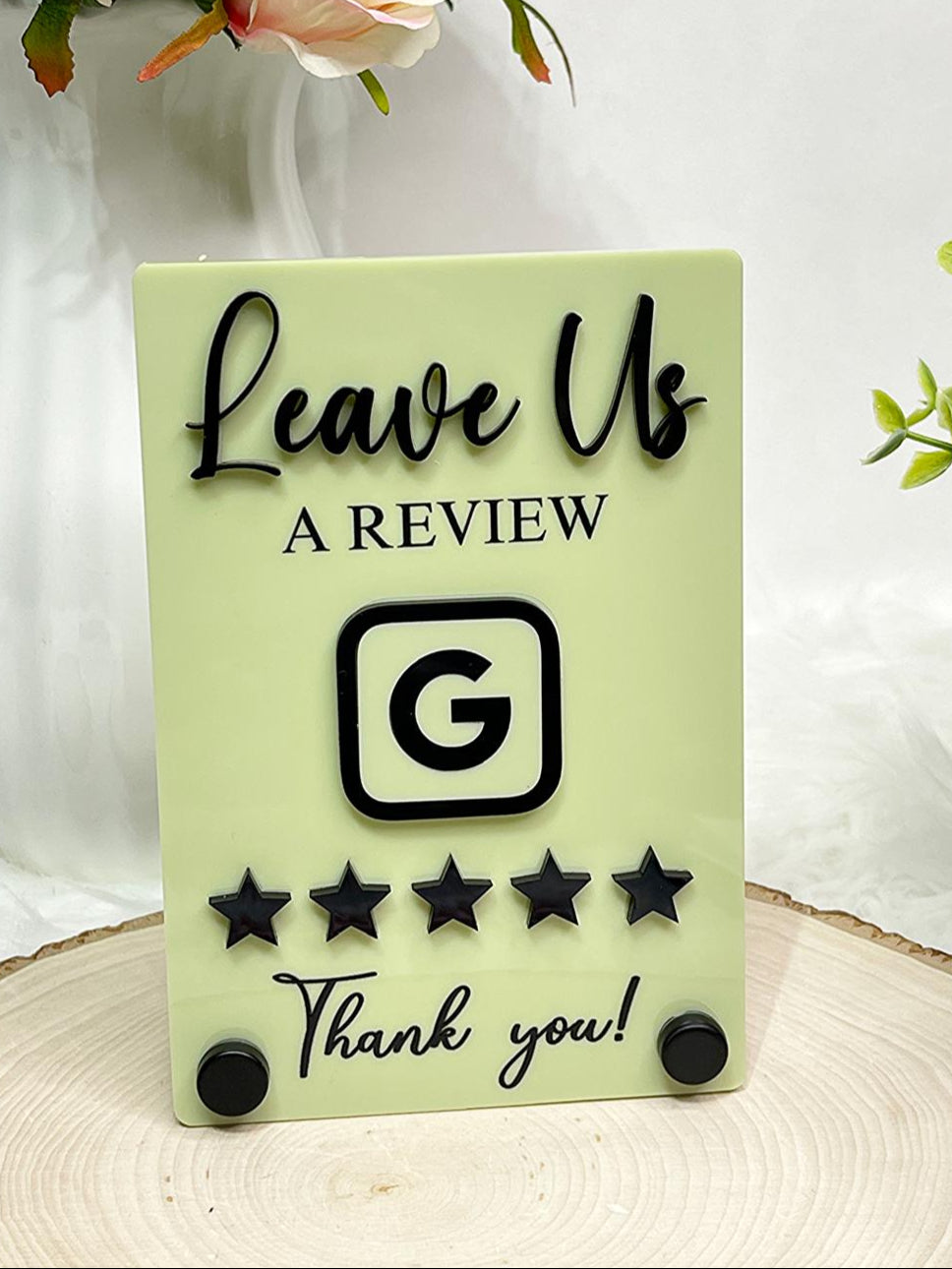 Google Review Sign 4x6 - QR Code or NFC