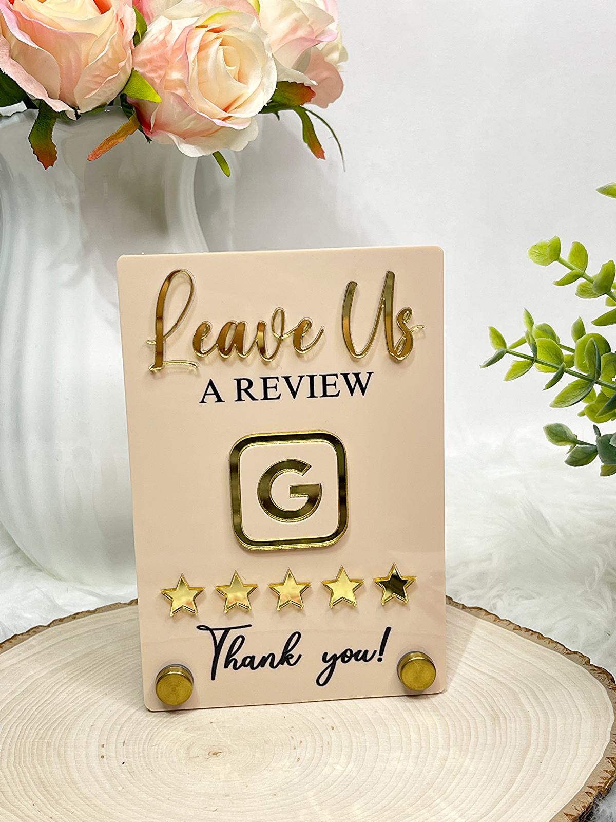 Google Review Sign 4x6 - QR Code or NFC