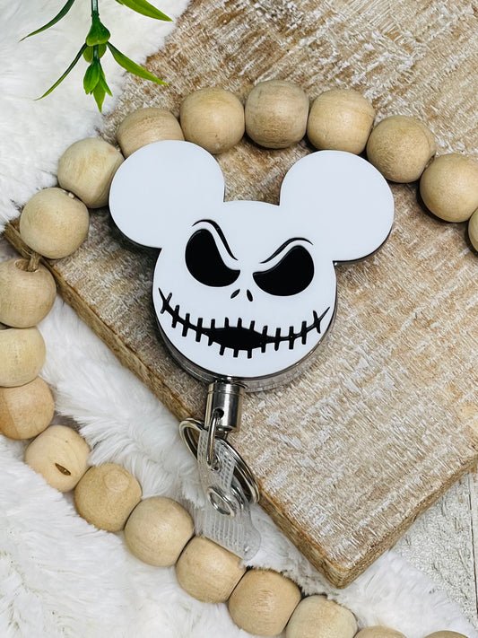 Halloween Skeleton Acrylic Badge Reel