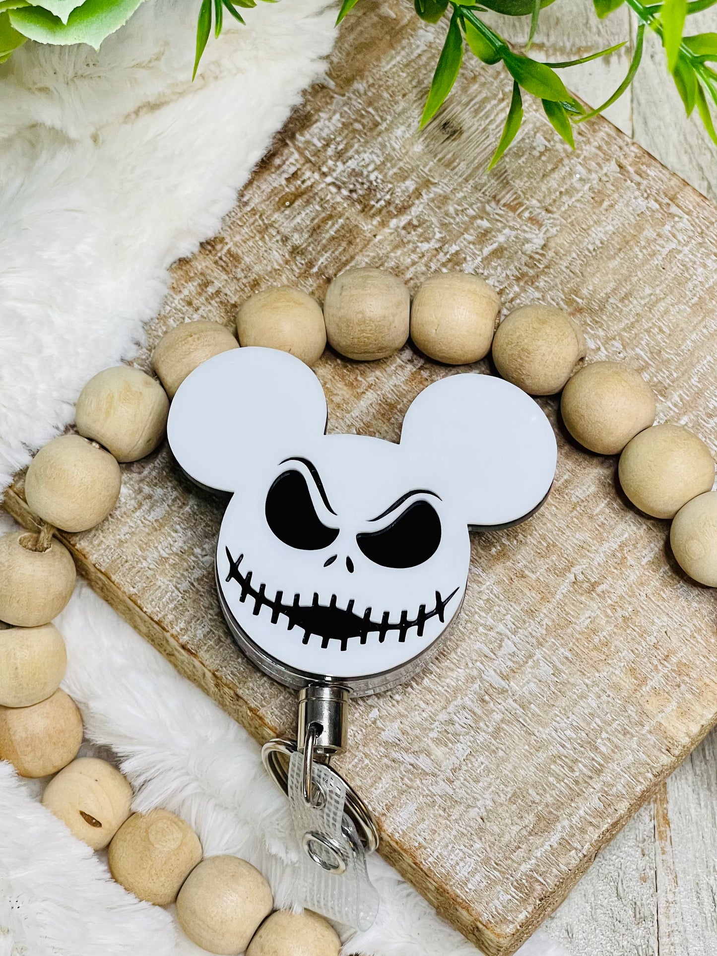 Halloween Skeleton Acrylic Badge Reel