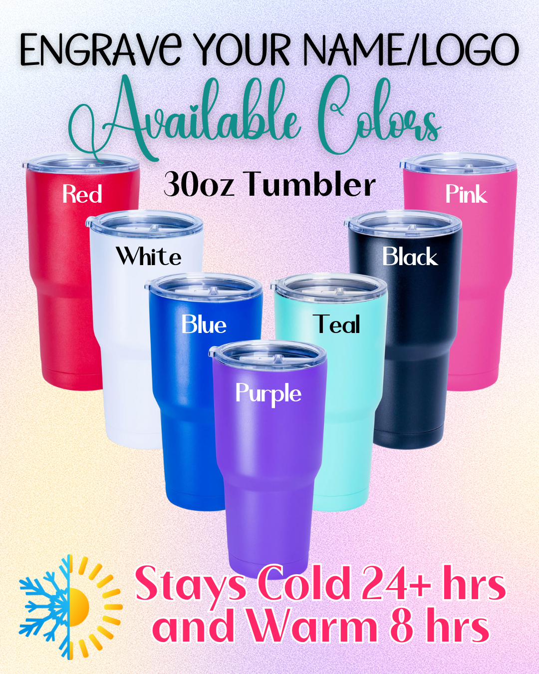 Personalized Stainless Steel Tumbler - 30oz