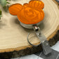 Pumpkin Mirrored Acrylic Badge Reel