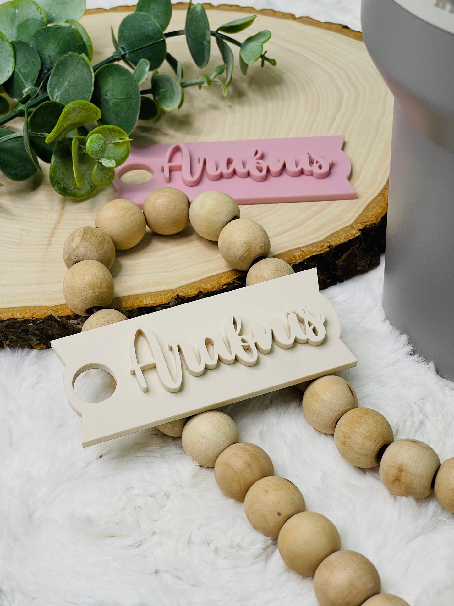 Monochromatic Pastel Stanley Cups Name Plate