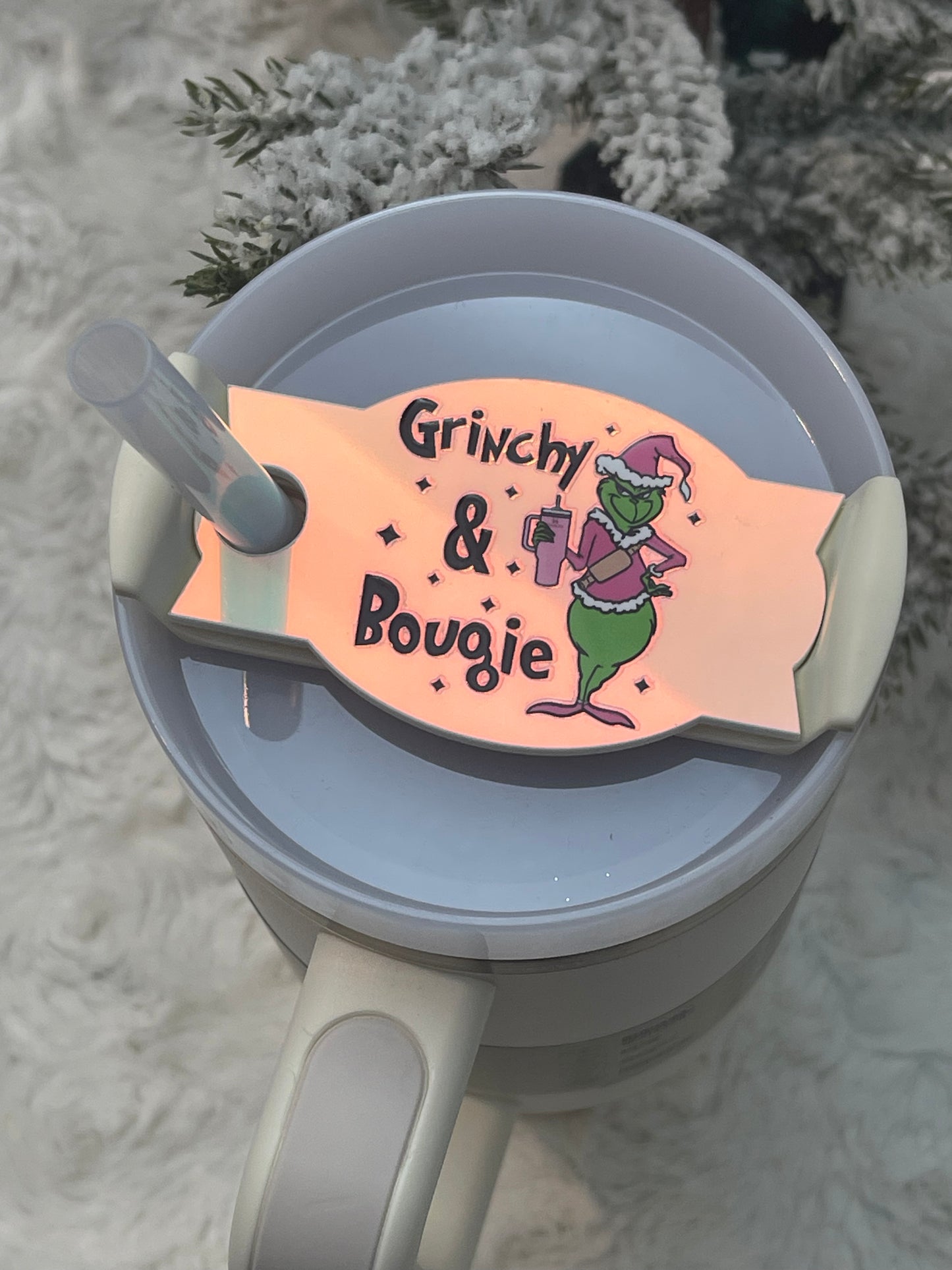 Grinchy and Bougie Cups Name Plate