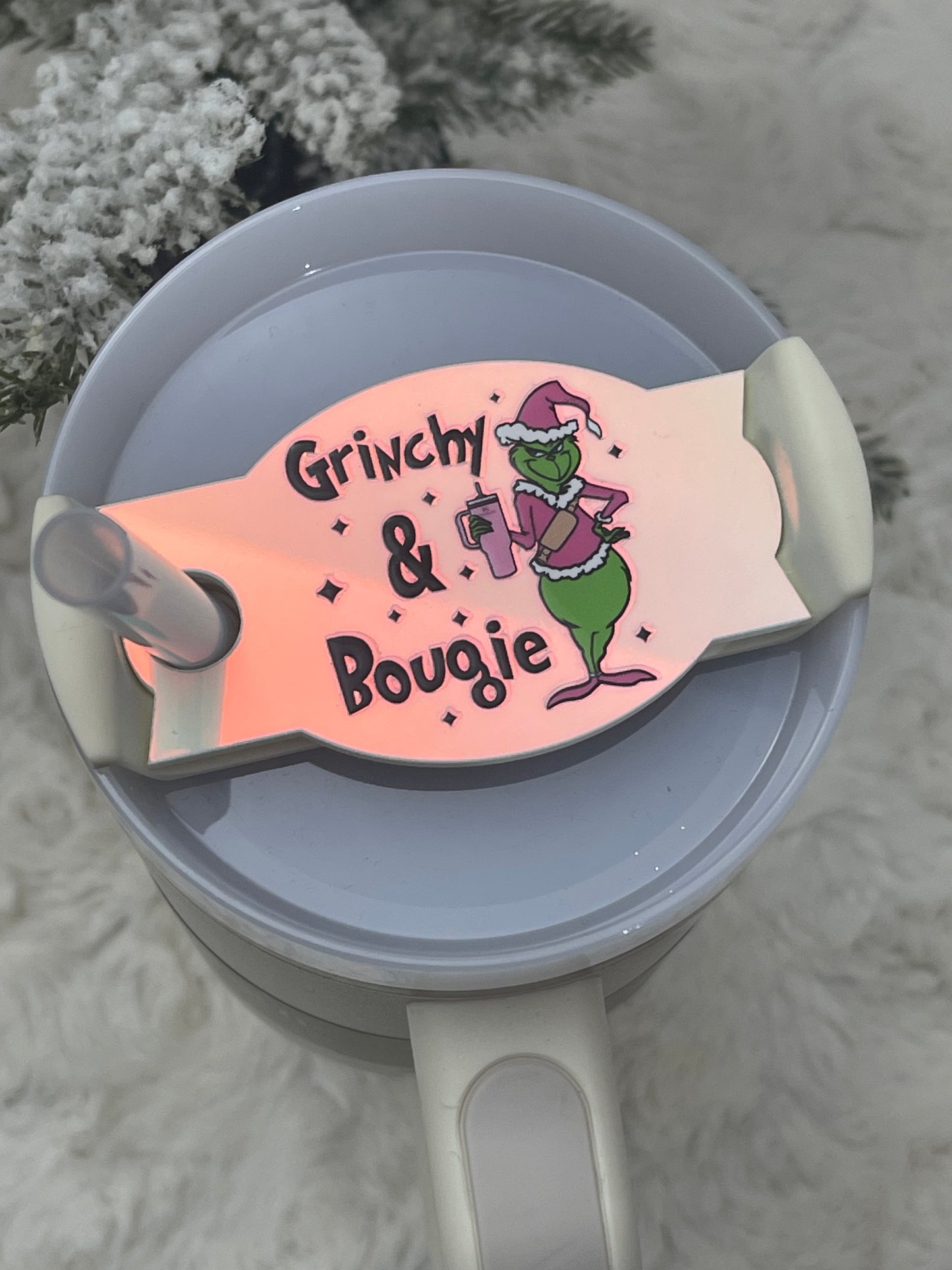 Grinchy and Bougie Cups Name Plate