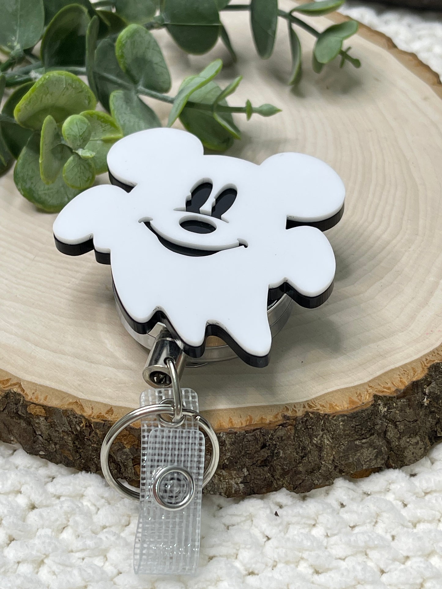 Cute Ghost Acrylic Badge Reel