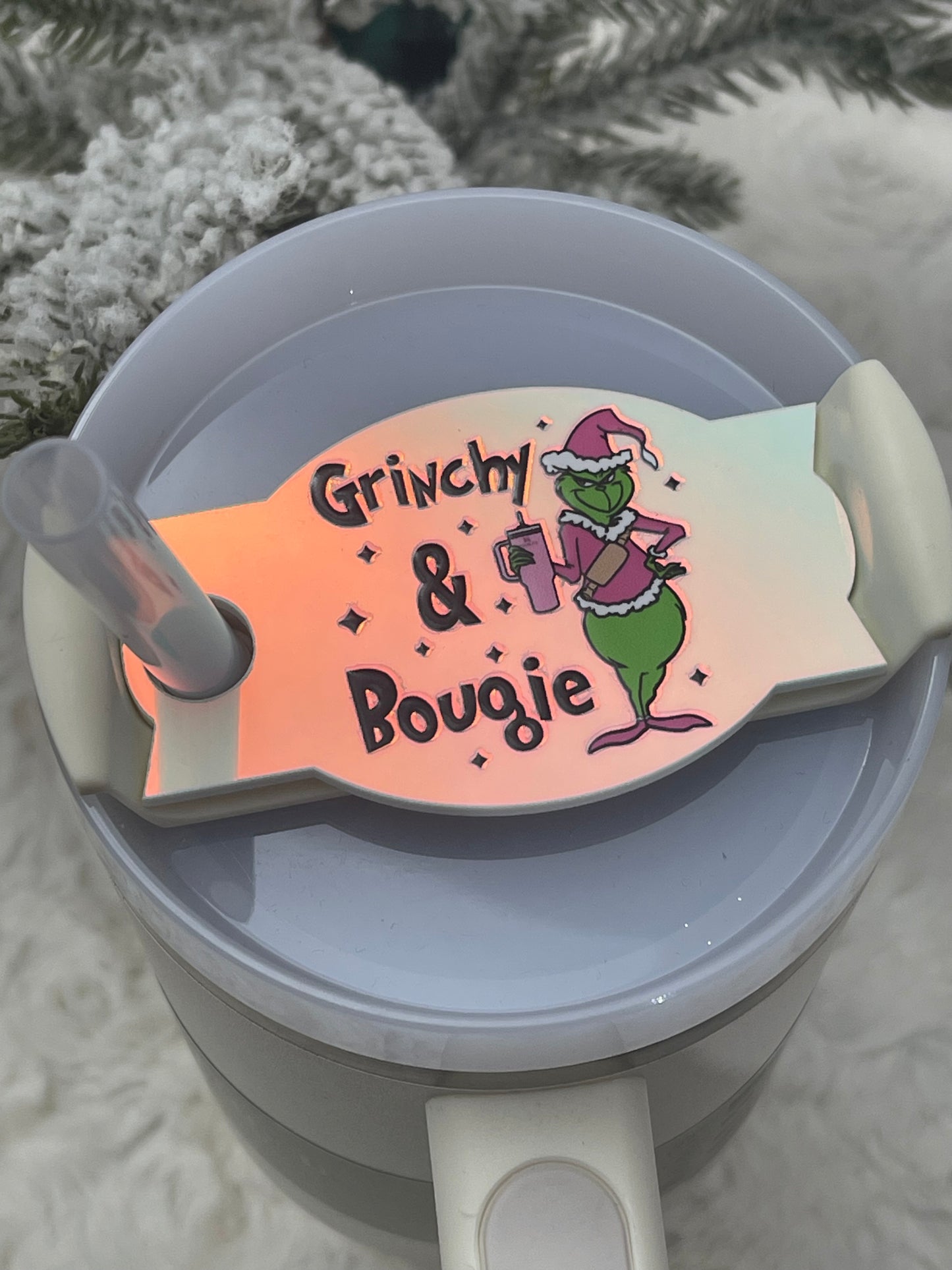 Grinchy and Bougie Cups Name Plate