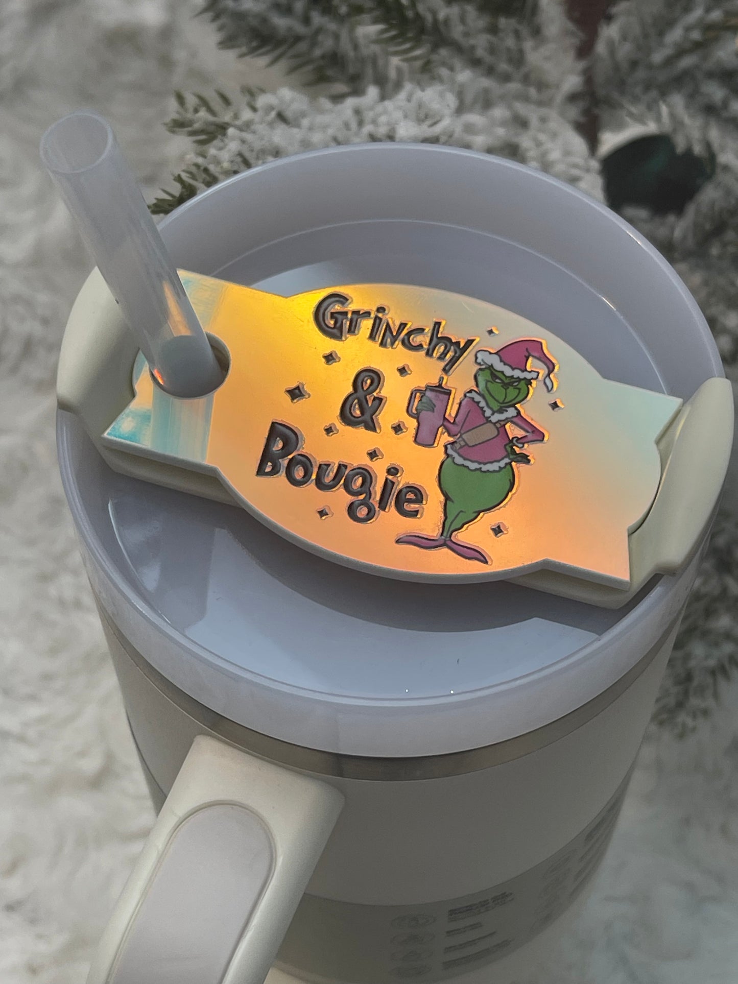 Grinchy and Bougie Cups Name Plate