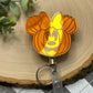 Pumpkin Mirrored Acrylic Badge Reel