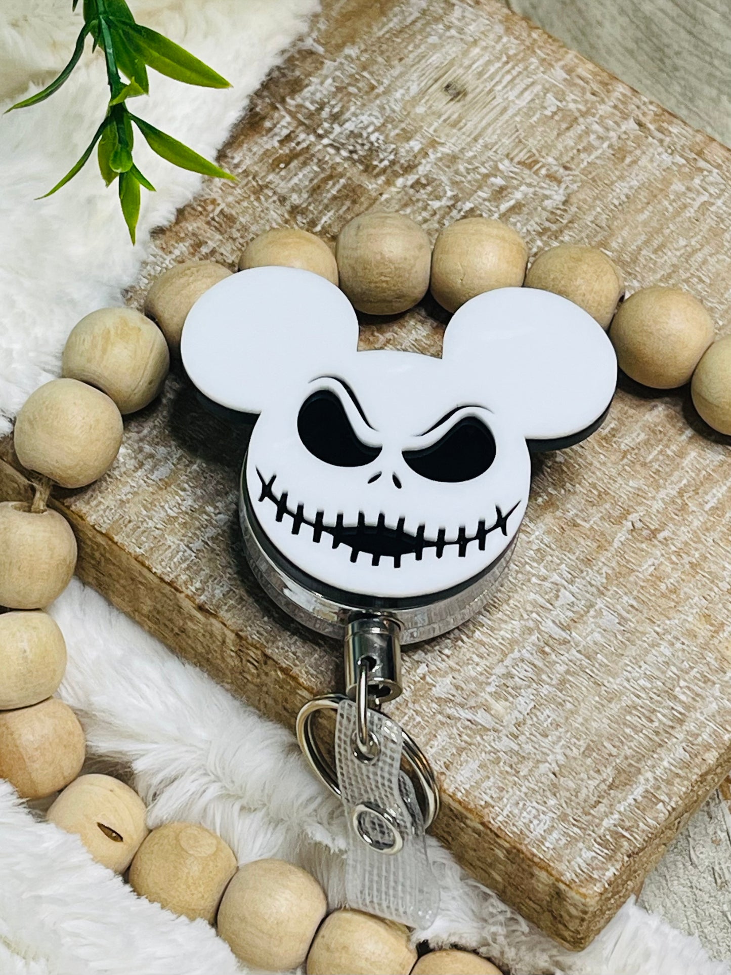 Halloween Skeleton Acrylic Badge Reel