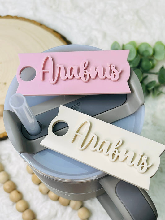 Monochromatic Pastel Stanley Cups Name Plate