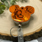 Pumpkin Mirrored Acrylic Badge Reel