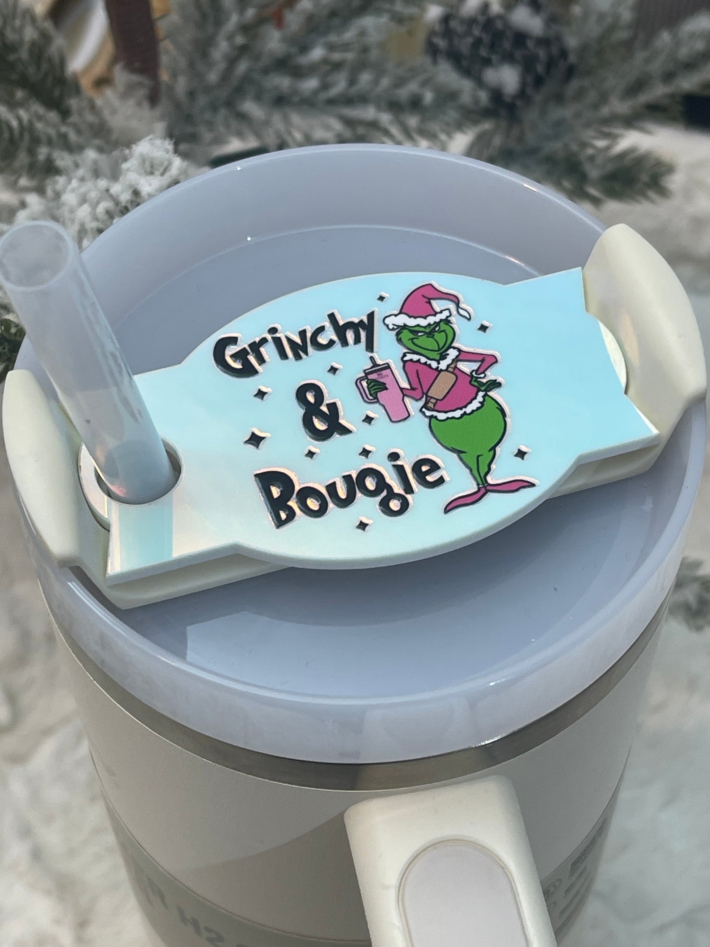 Grinchy and Bougie Cups Name Plate