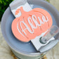 Pumpkin Stanley Cups Name Plate, matte pastel colors