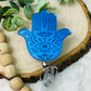 Blue Hamsa Habd Badge Reel - Heavy Duty Metal Reel