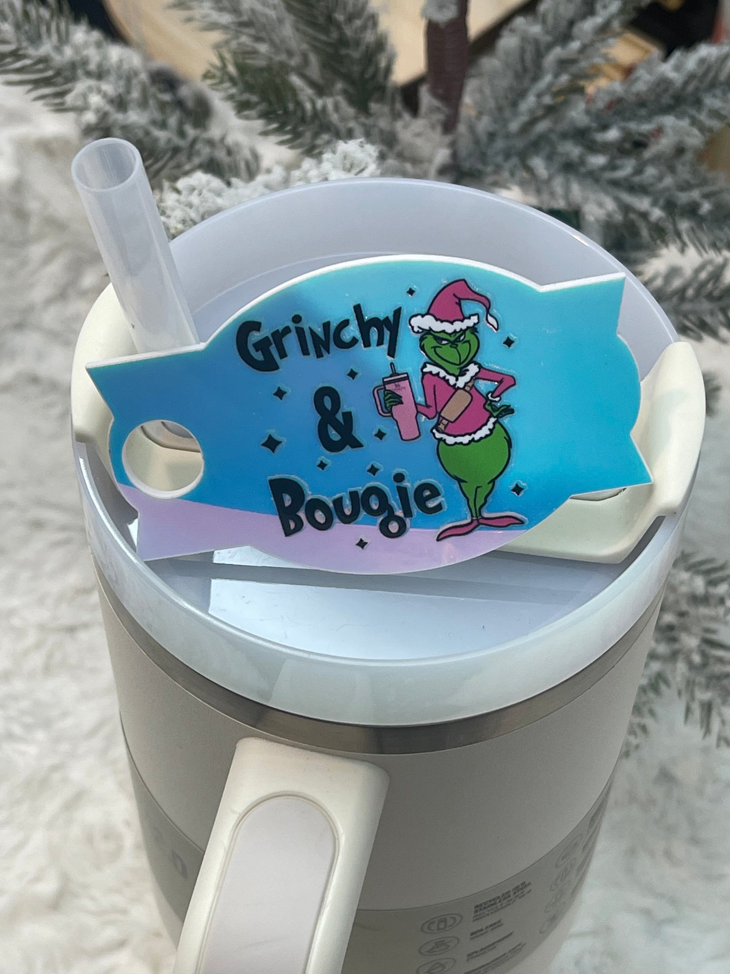 Grinchy and Bougie Cups Name Plate