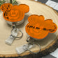 Pumpkin Mirrored Acrylic Badge Reel