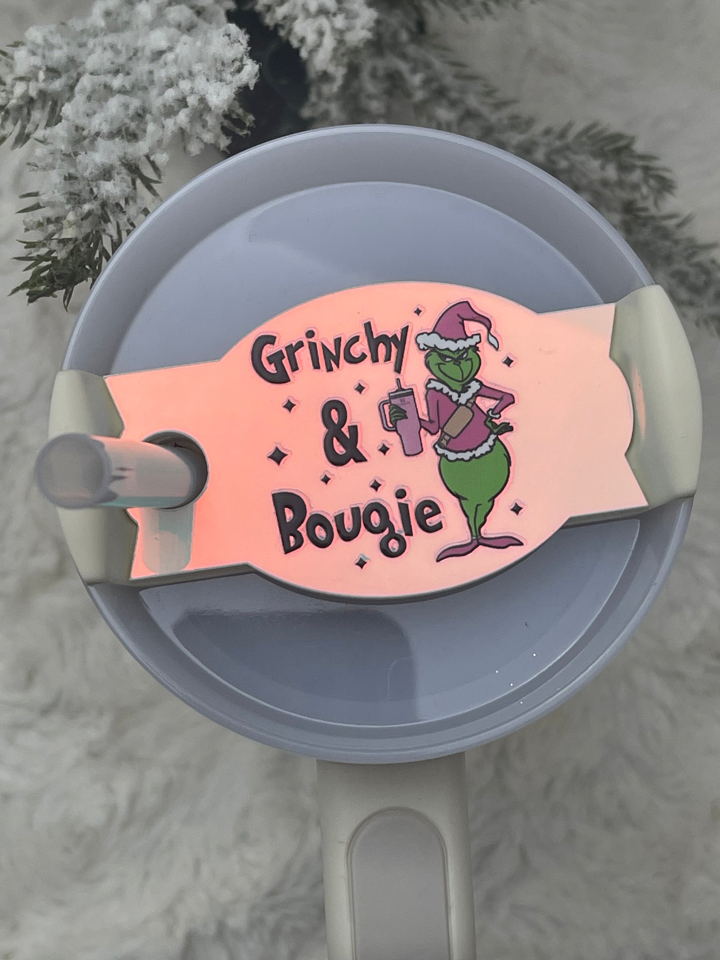 Grinchy and Bougie Cups Name Plate