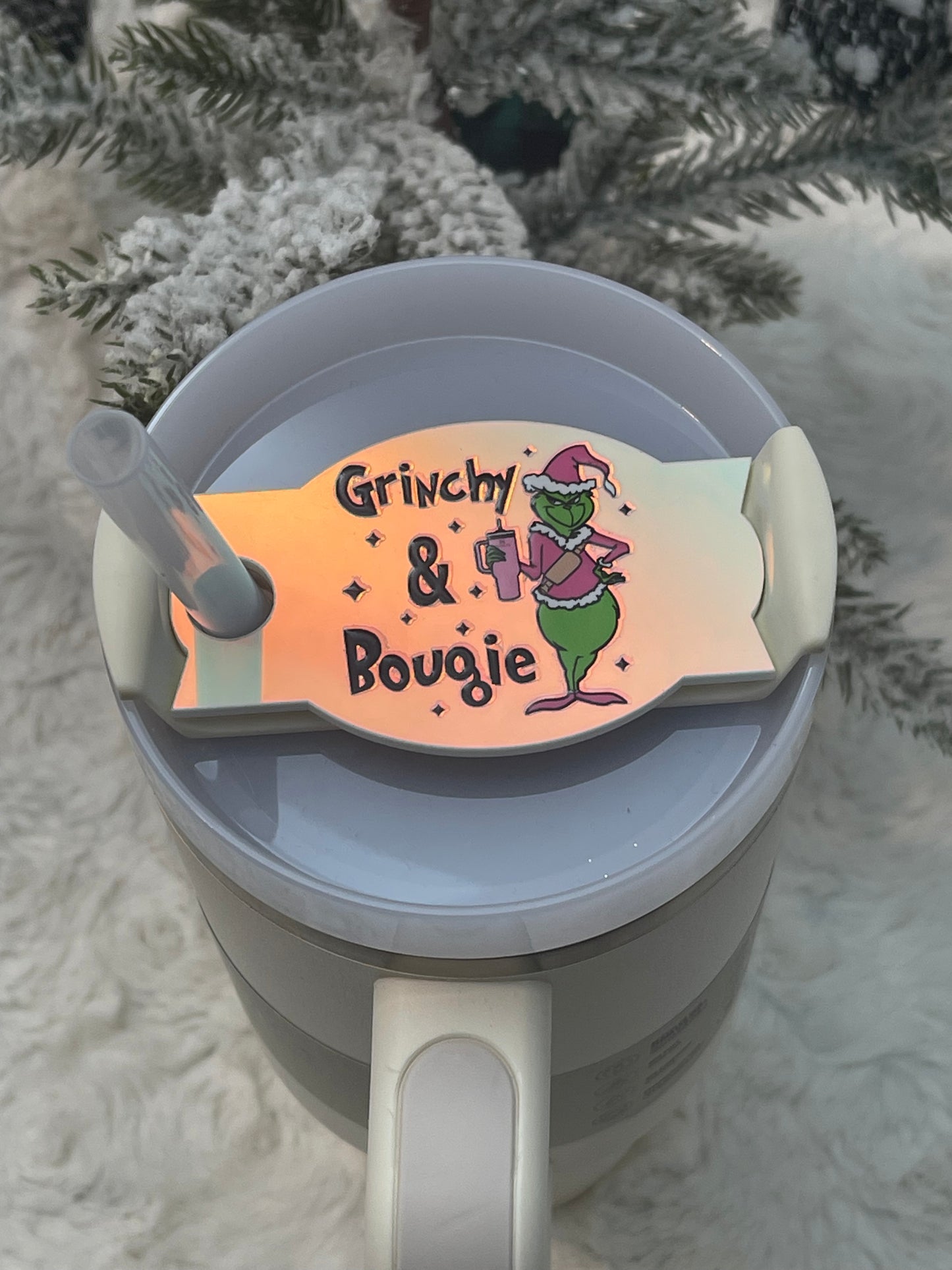 Grinchy and Bougie Cups Name Plate