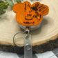 Pumpkin Mirrored Acrylic Badge Reel