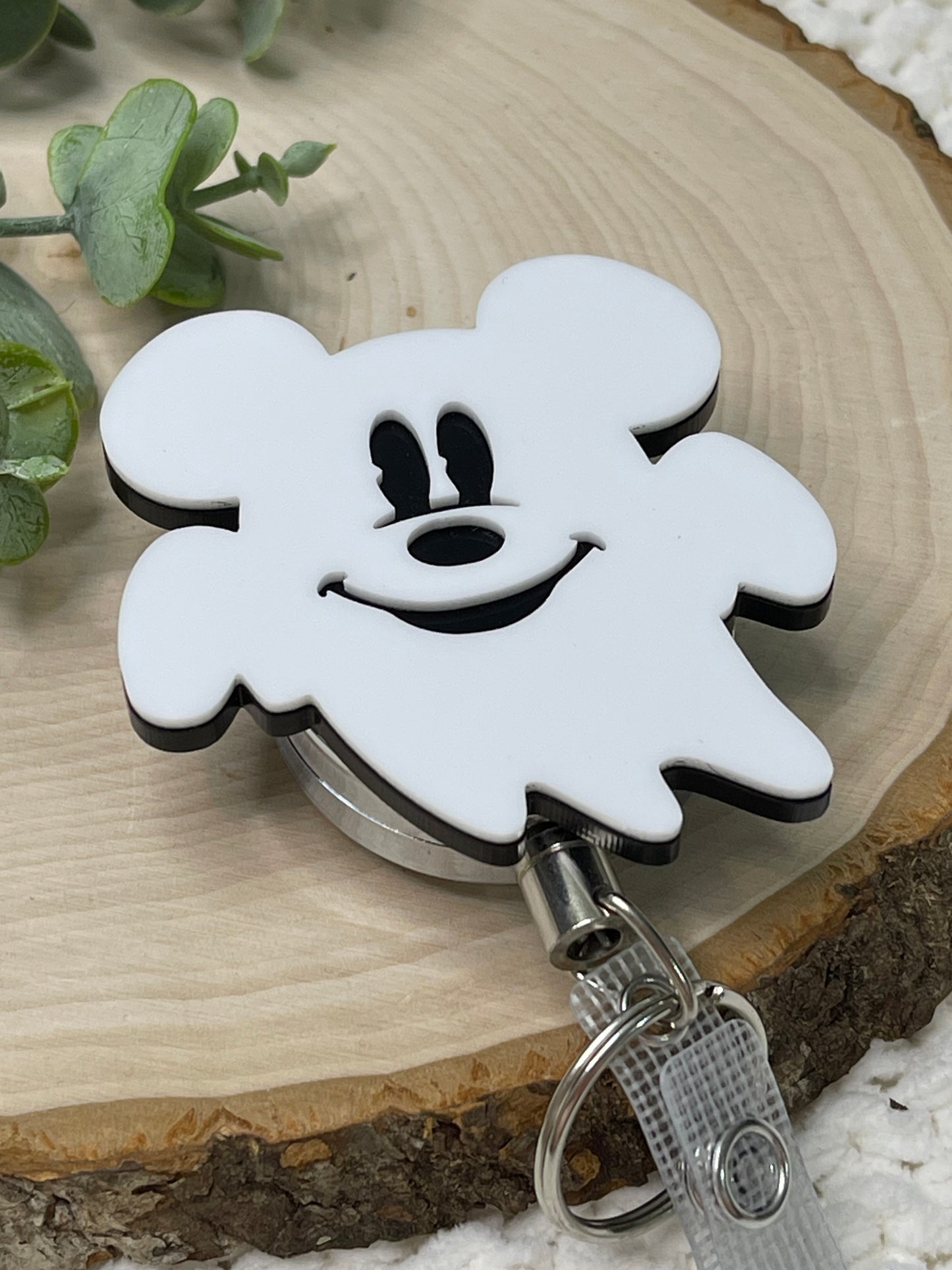 Cute Ghost Acrylic Badge Reel