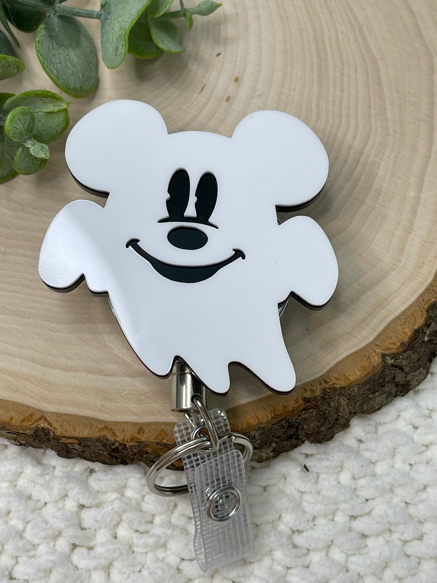 Cute Ghost Acrylic Badge Reel