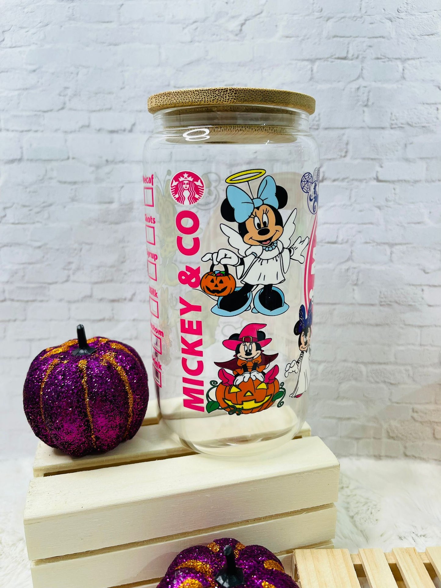 Halloween Glass Can - 16 oz