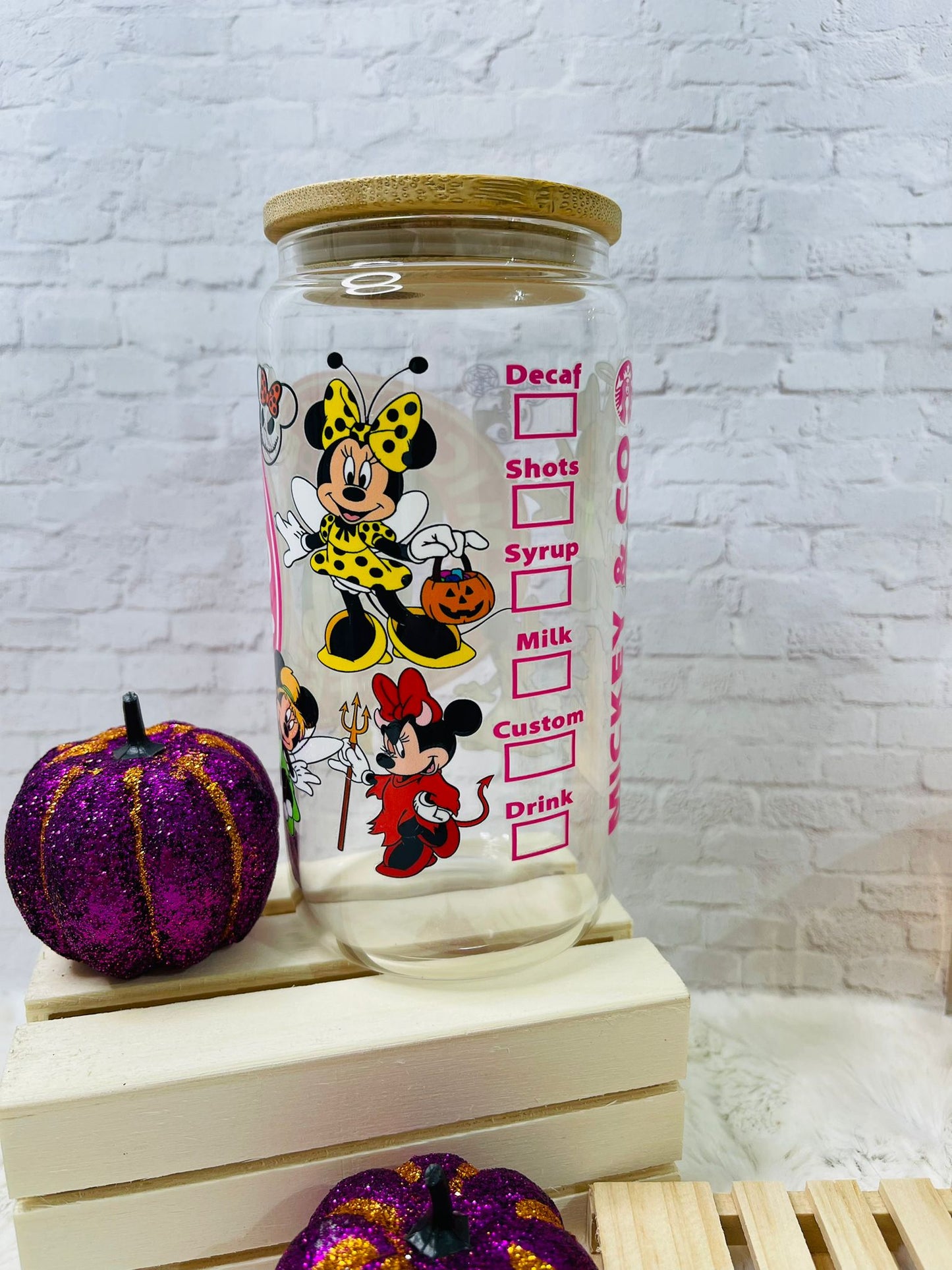 Halloween Glass Can - 16 oz