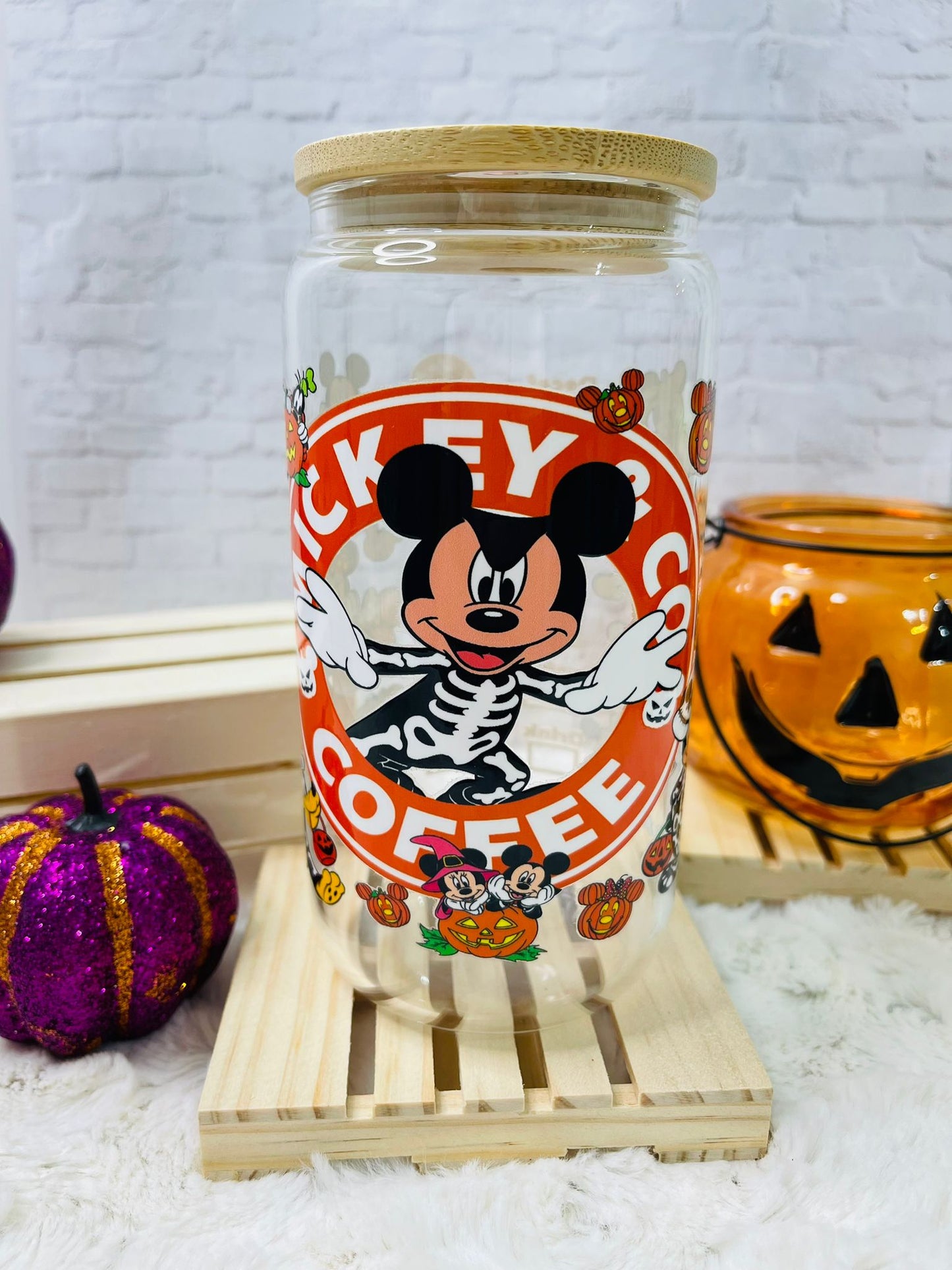 Halloween Glass Can - 16 oz