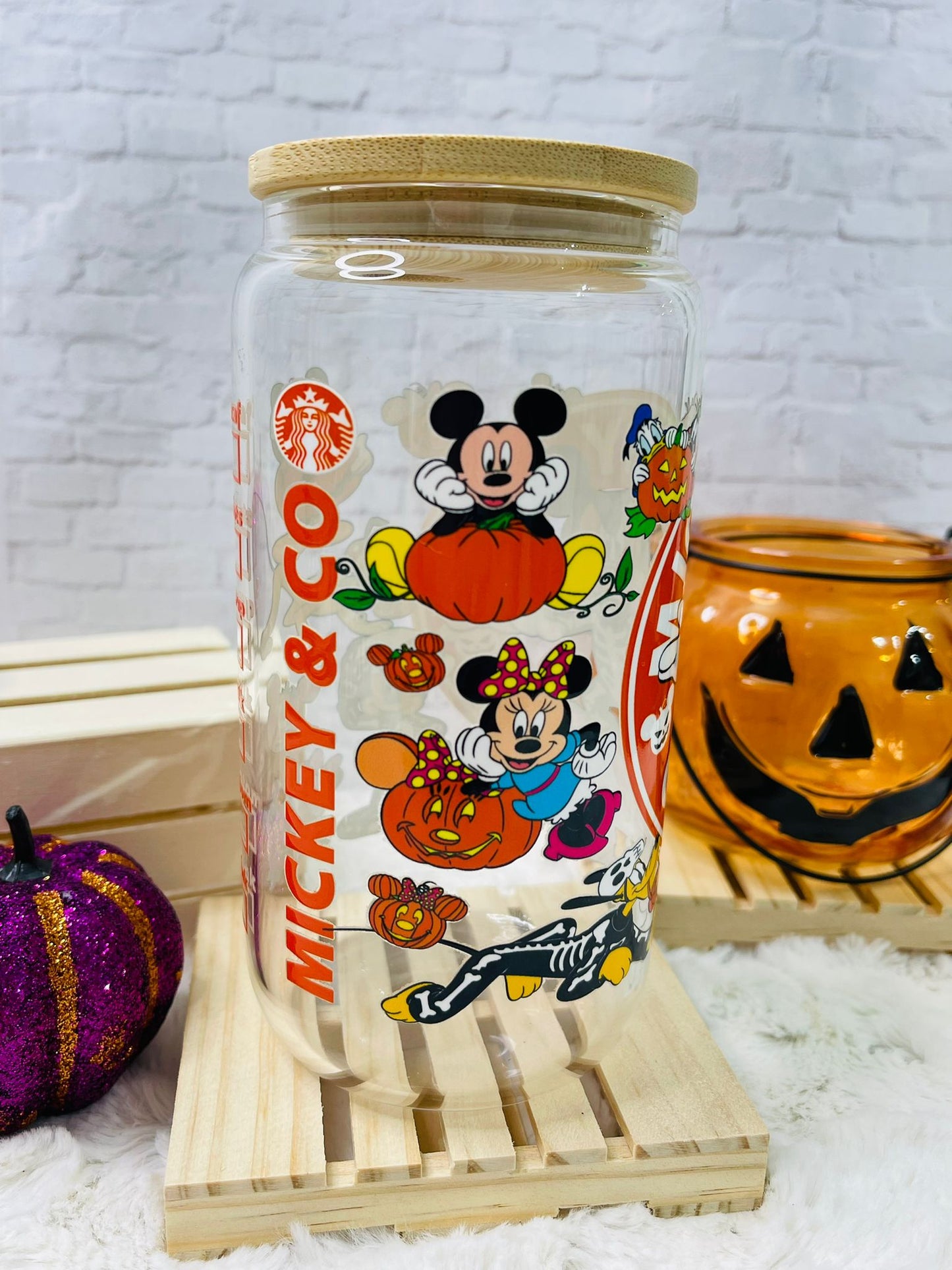 Halloween Glass Can - 16 oz