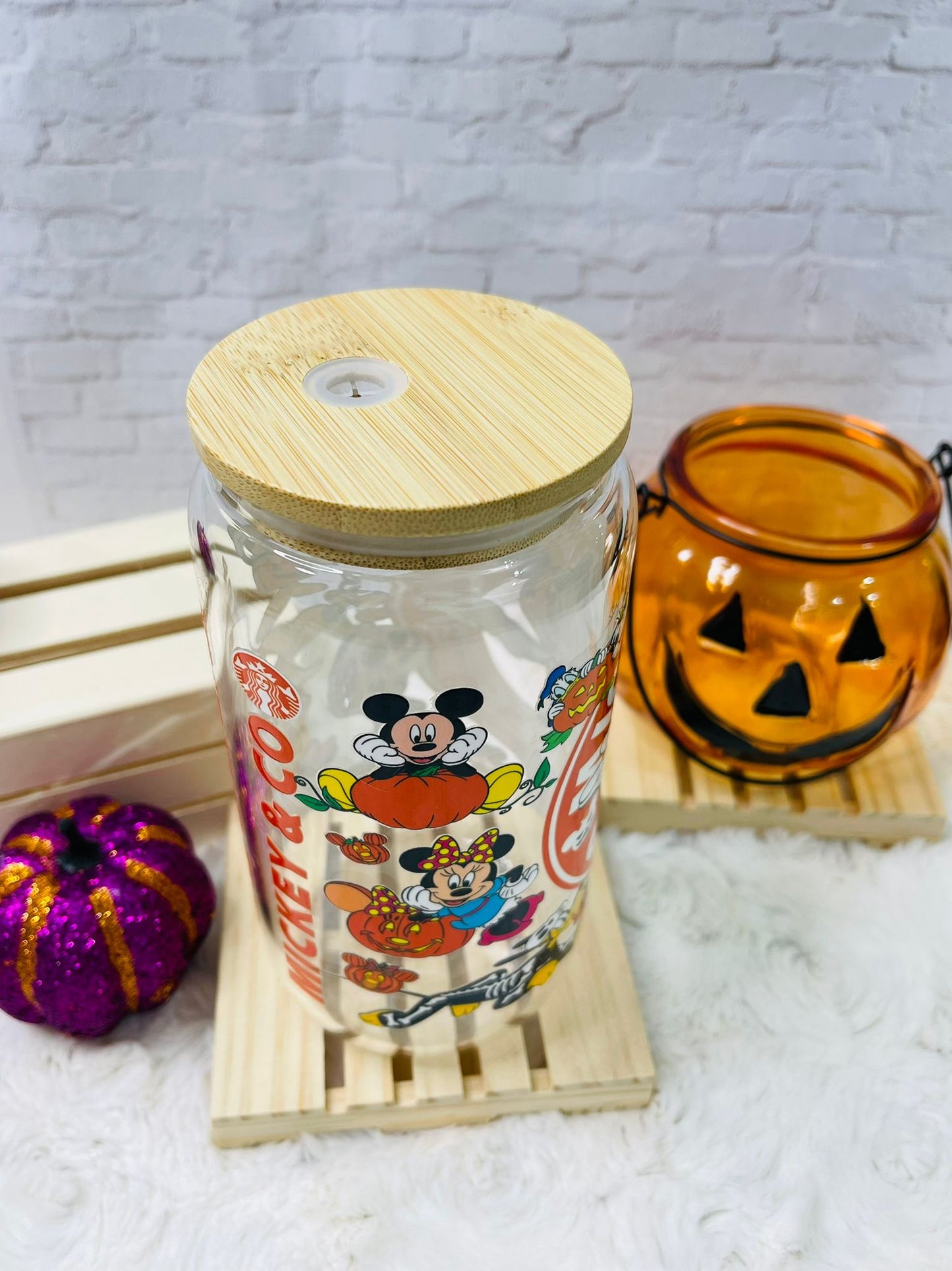 Halloween Glass Can - 16 oz