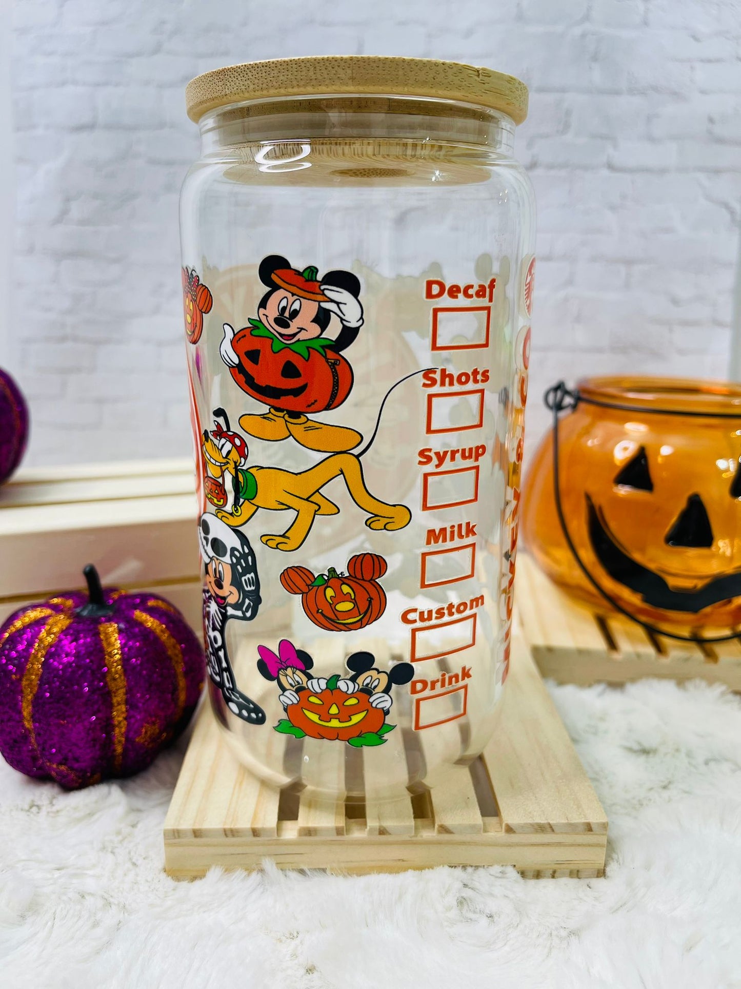 Halloween Glass Can - 16 oz