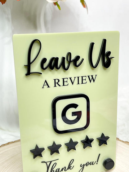 Google Review Sign 4x6 - QR Code or NFC