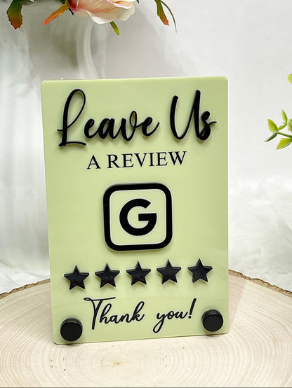Google Review Sign 4x6 - QR Code or NFC