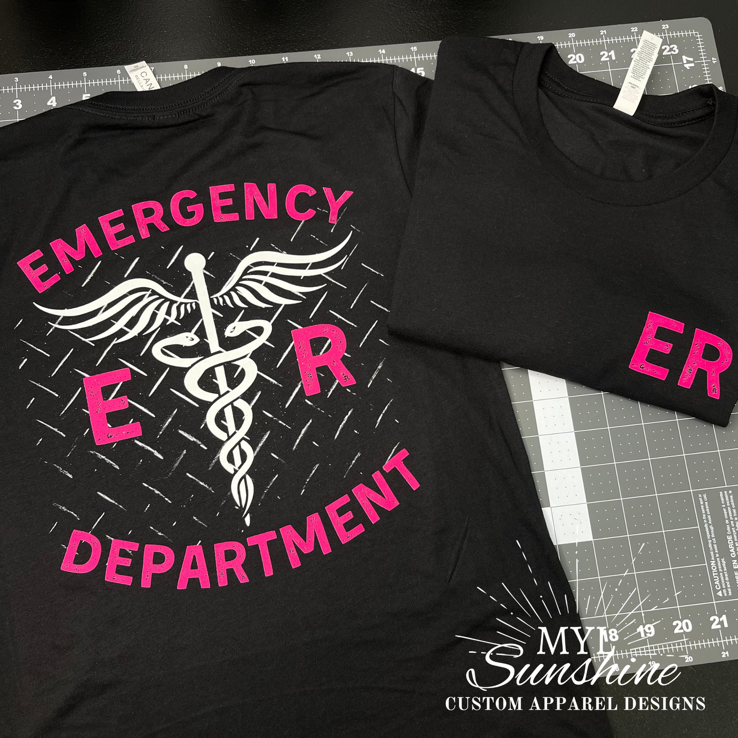 Emergency Department Shirt ( Hot Pink Lettering)- Short Sleeve Unisex