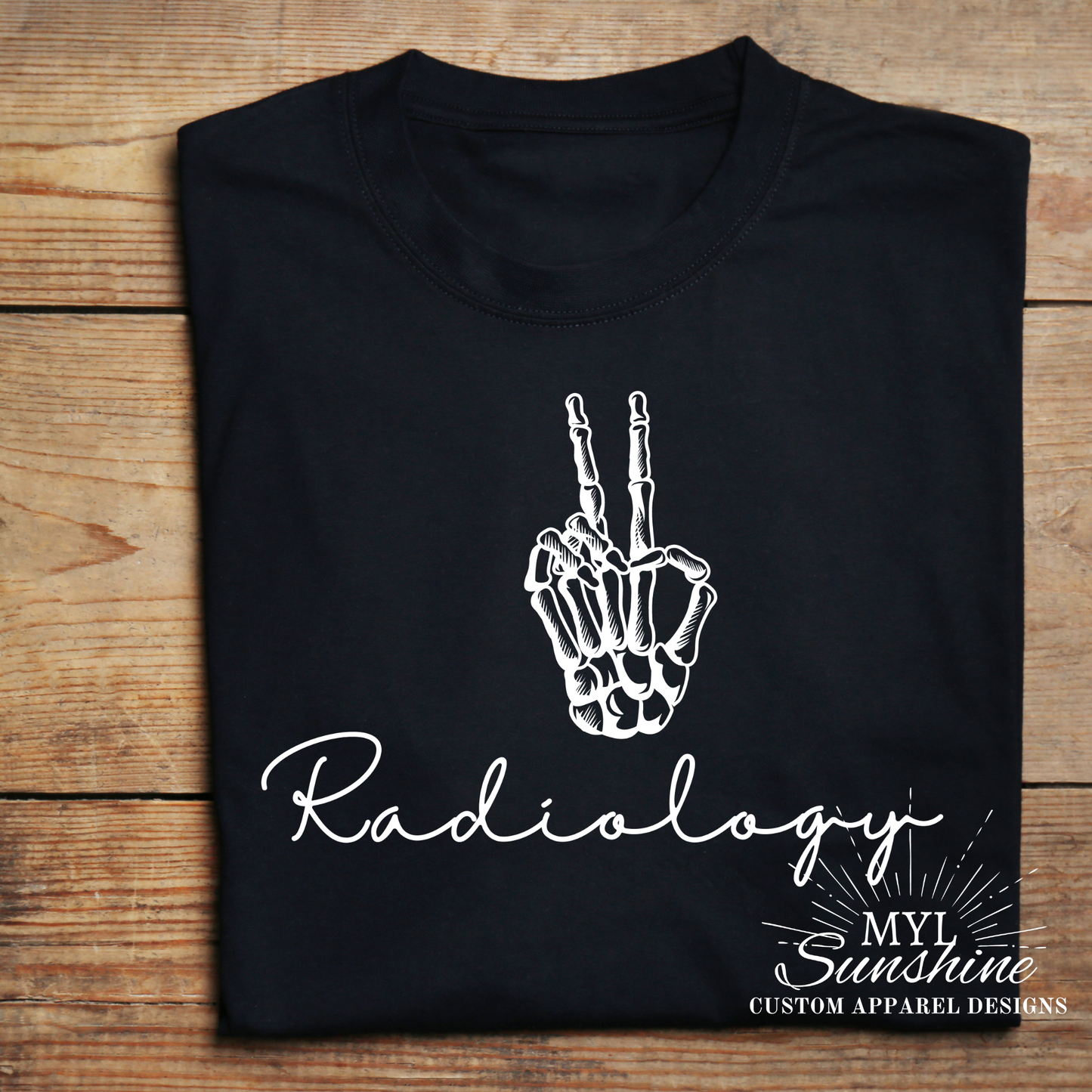 Radiology Skelleton Hand- Short Sleeve Unisex Shirt