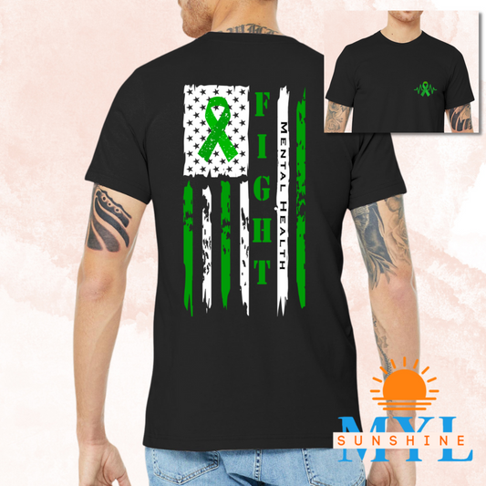 Fight Mental Health Flag Shirt - Short Sleeve Unisex